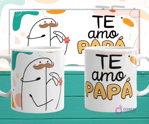 Pack 10 Plantillas Flork Día del Padre para Sublimar Tazas | Diseños PNG + Mockups