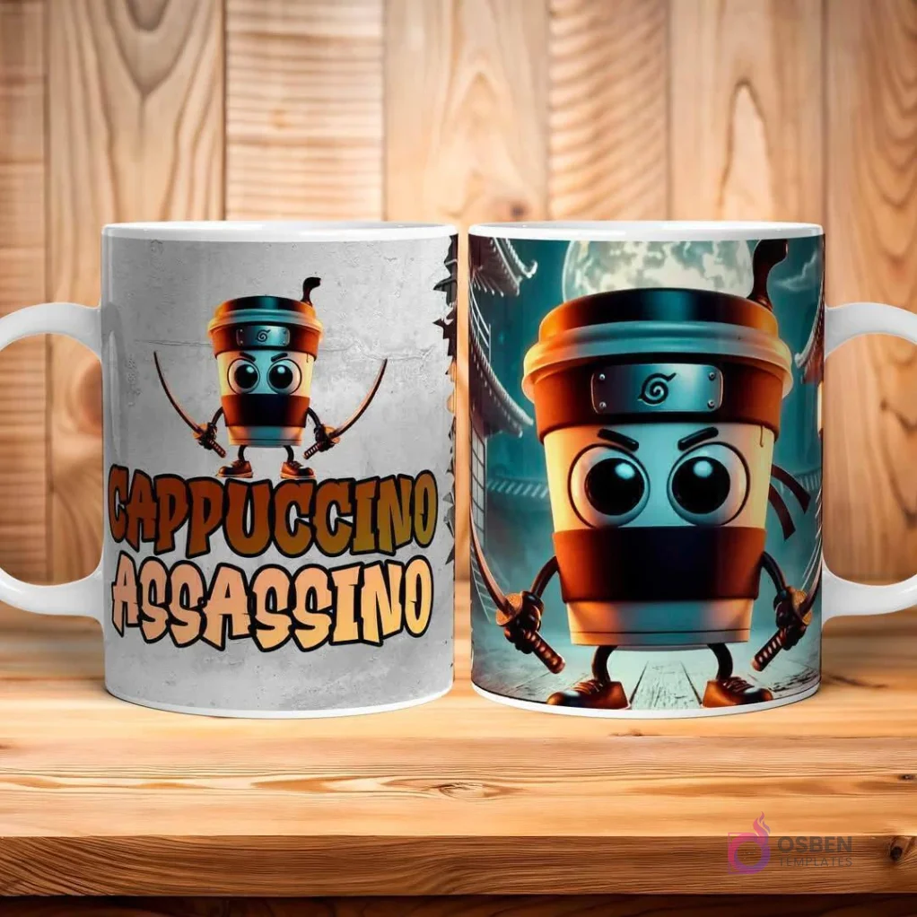 Pack Plantillas Tazas Sublimación Brainrot Tralalero | Diseños Memes PNG