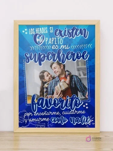 Kit Imprimible Cuadros Día del Padre | PSD Editables para Sublimación y Regalo