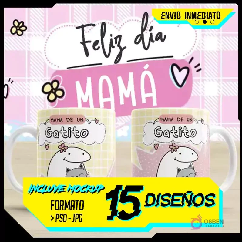 Plantillas Flork Día de la Madre Vol.2 - Diseños para Tazas de Sublimación