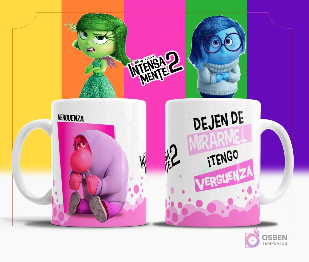 Plantillas Sublimación Tazas Intensamente 2 Disney Vol.7 - Diseños Exclusivos