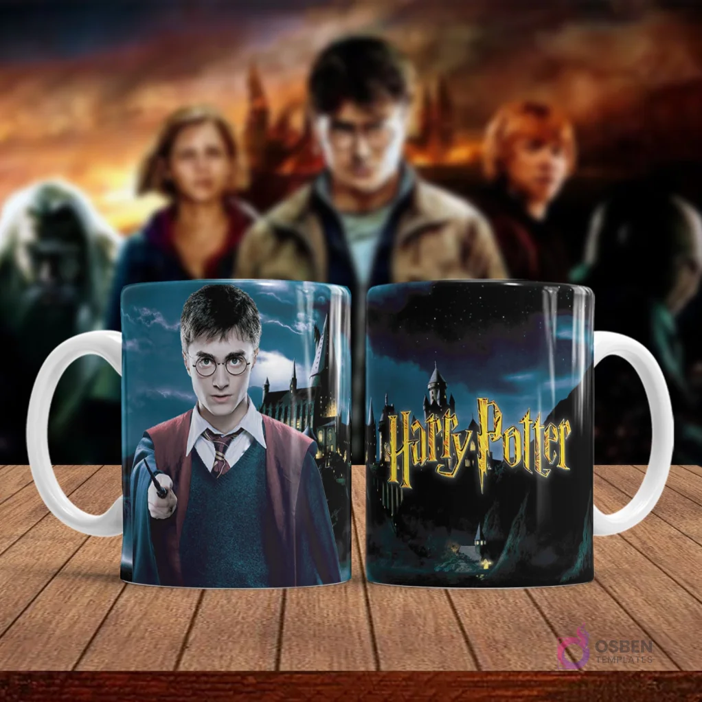Diseños Exclusivos Harry Potter para Tazas Sublimadas | Pack V2 con Plantillas JPG y Mockups