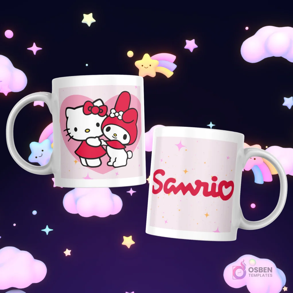Pack 35 Diseños Premium para Tazas Sanrio Vol.2 | Hello Kitty y Amigos