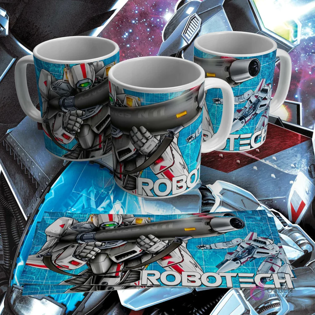 Plantillas Sublimación Tazas Series Animadas Retro | Mazinger Robotech He-Man Thundercats