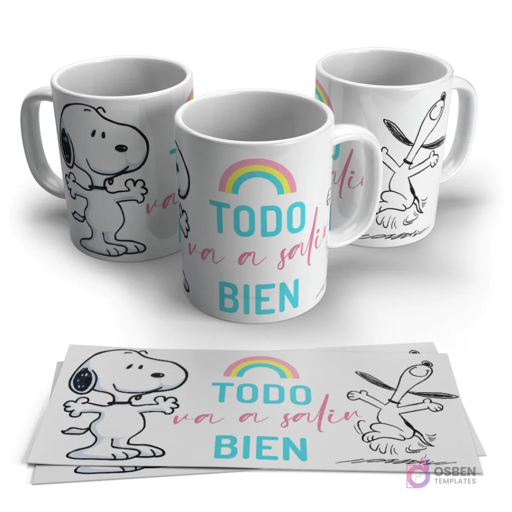 Diseños para Tazas Snoopy y Charlie Brown con Frases Motivacionales | Peanuts