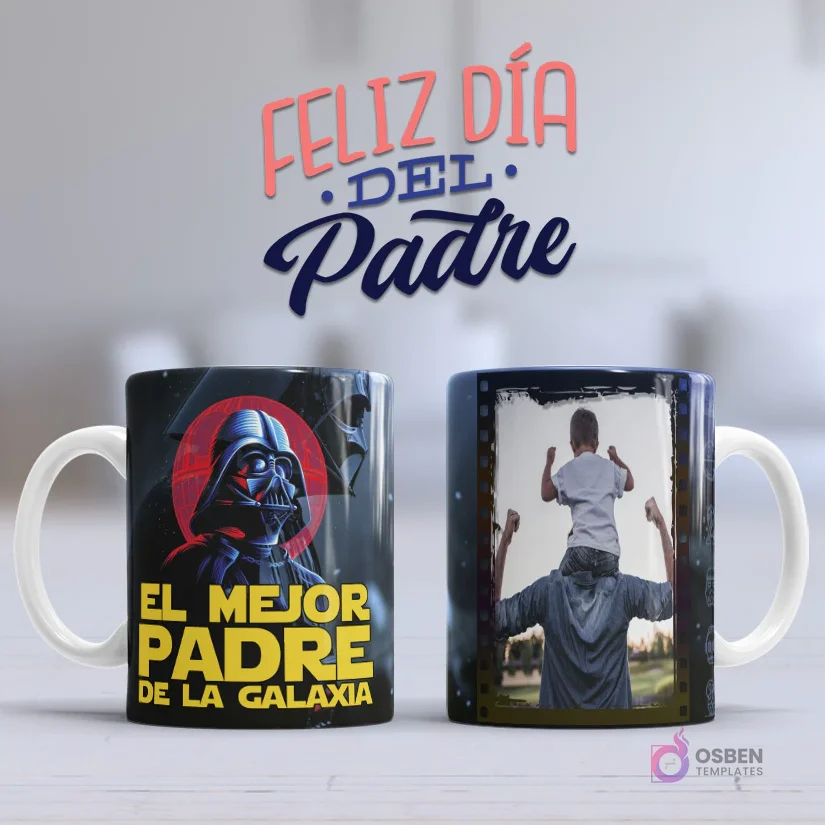 Pack 16 Plantillas Tazas Día del Padre Vol.13 Sublimación | Diseños PSD/JPG