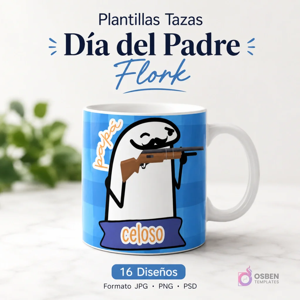 Pack Plantillas Sublimar Tazas Día del Padre Flork Vol. 5 | Diseños Únicos