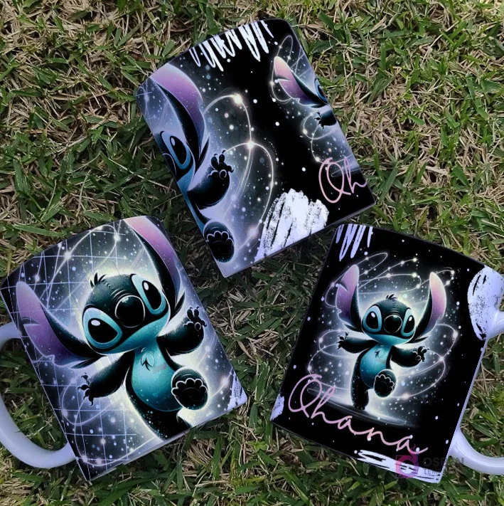 Plantillas Stitch Black Galaxia para Tazas | Diseños Sublimación Premium Disney