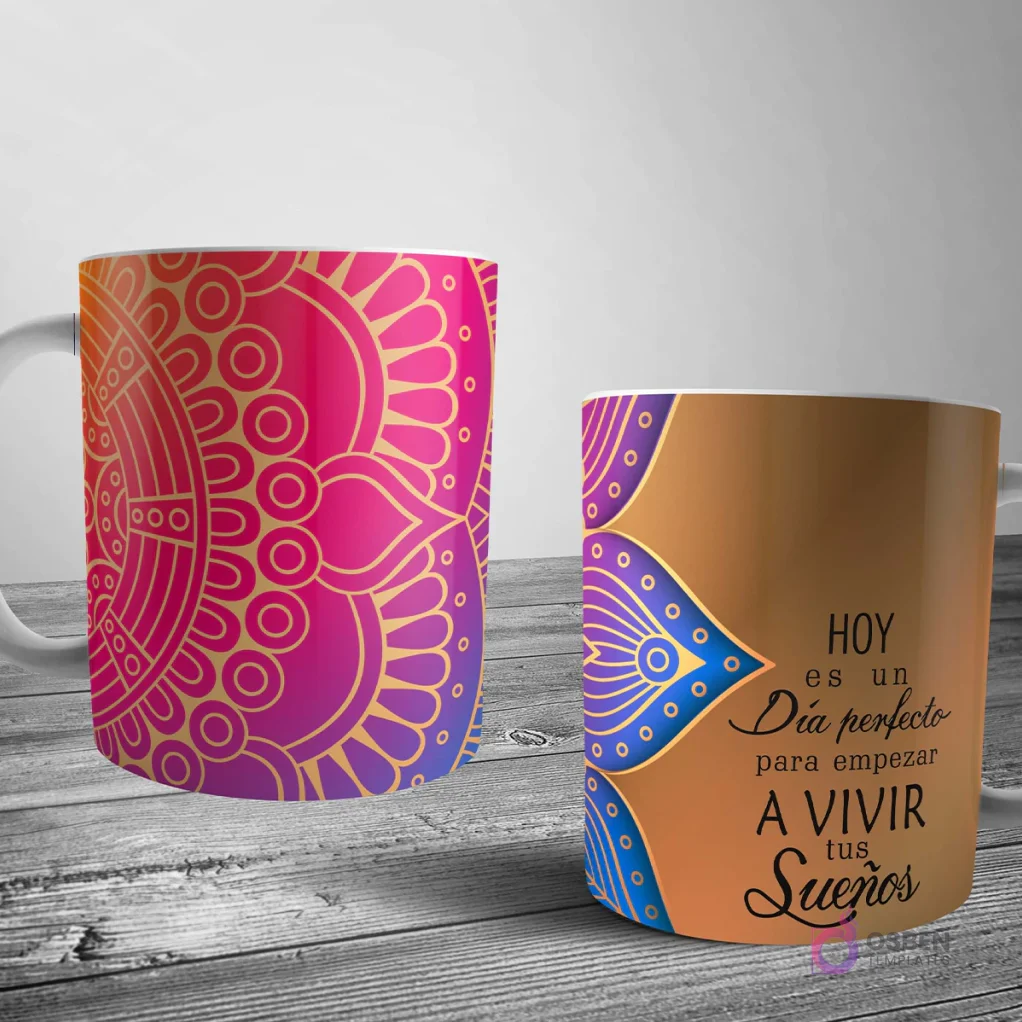 Mandalas para Tazas: Diseños Vibrantes para Sublimación y Bienestar