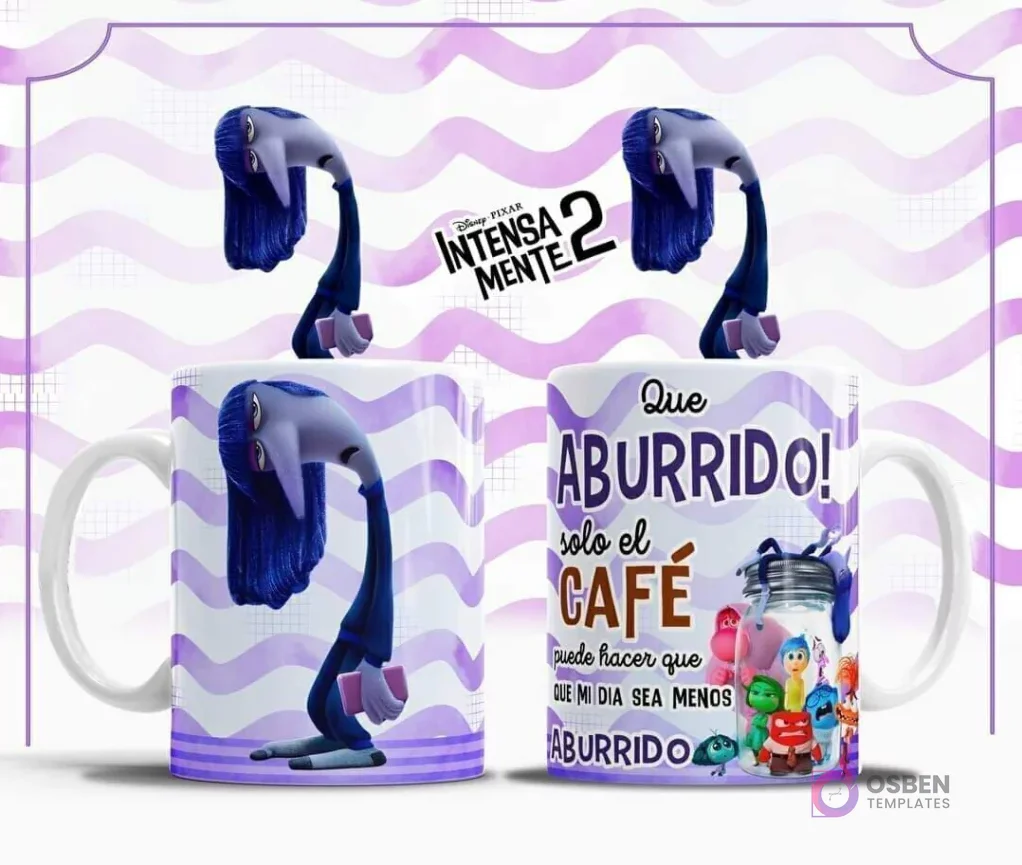 Diseños Premium para Tazas Intensamente 2 | Plantillas Sublimación Disney Pixar Vol.6