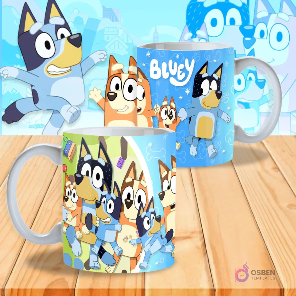 Plantillas para Sublimar Tazas Bluey: Diseños Exclusivos N°2