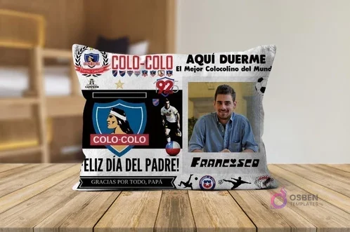Pack Premium Plantillas PSD Sublimación Cojines Día del Padre Fútbol Chileno
