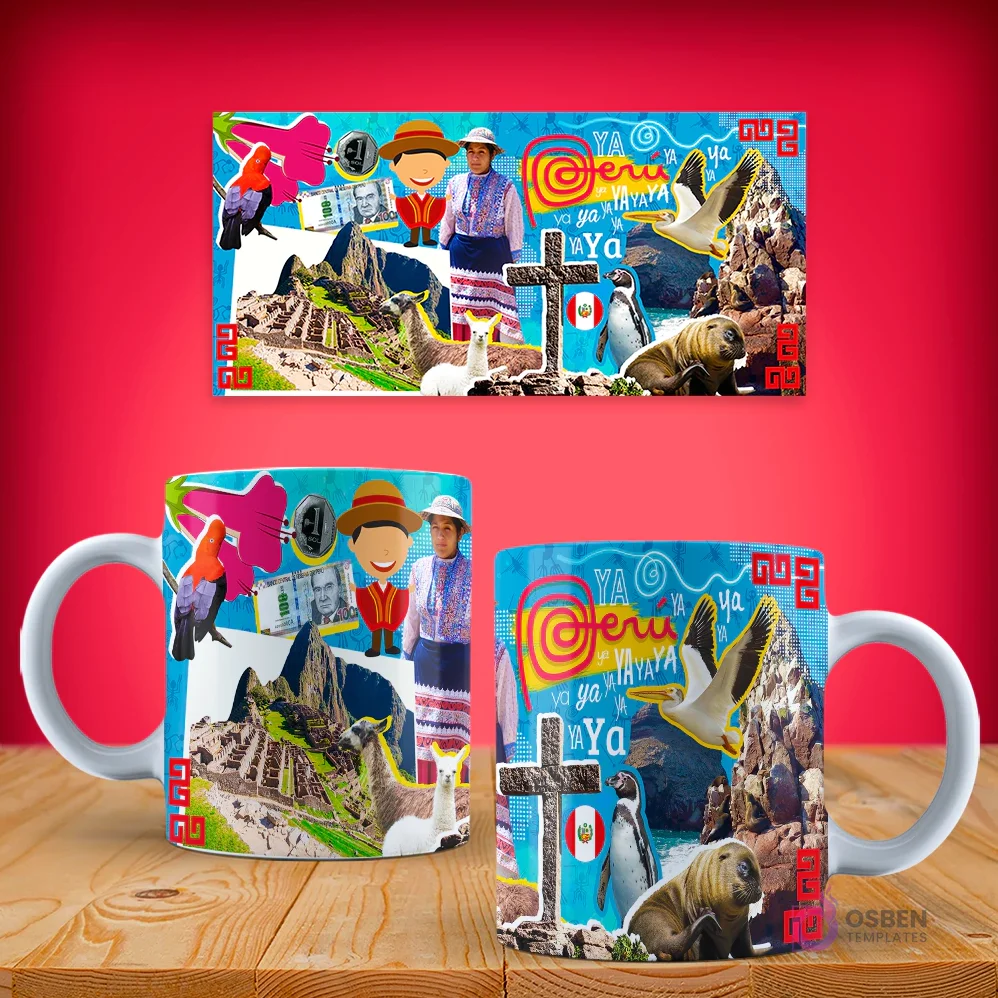 Plantillas para Tazas de Sublimación Perú: Diseños Turísticos y Culturales