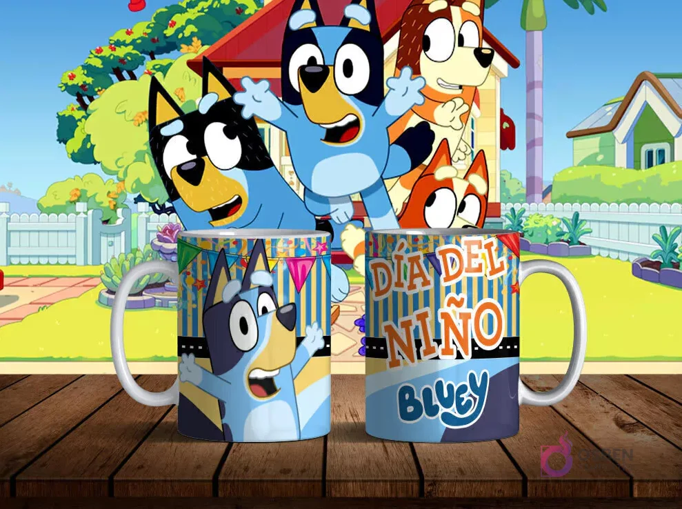 Diseños Bluey Día del Niño para Sublimar Tazas | Archivos PNG, PDF, CDR