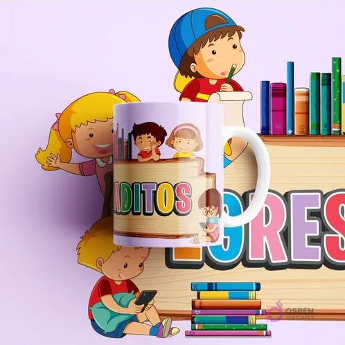 Plantillas para Tazas Egresaditos N°2 | Diseño Graduación Inicial y Primaria Personalizable