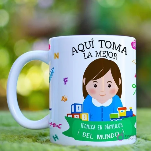 Plantillas Sublimación Tazas Técnico Párvulos - Diseños Exclusivos Educadores