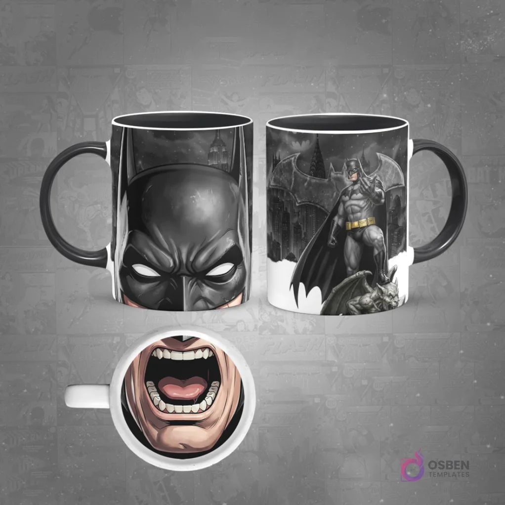 Diseños Sublimación Tazas Héroes DC Comics: Batman, Superman, Flash y Wonder Woman