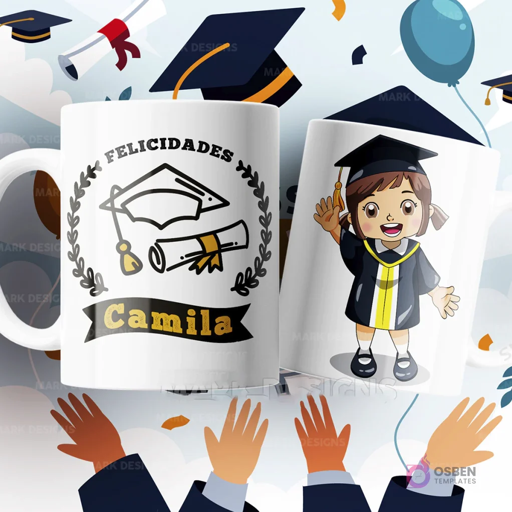 Diseños Premium para Tazas de Graduación N°11 | Kit Sublimación Personalizable