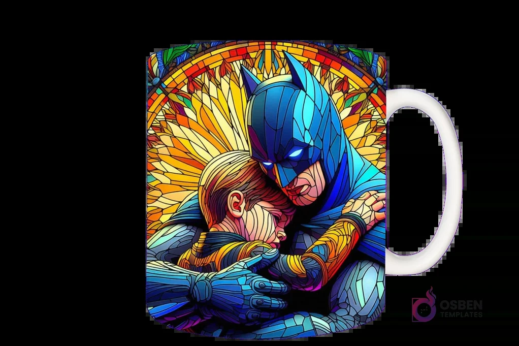 Plantillas para Tazas Día del Padre Super Dad Superhéroes | Pack Sublimación PNG
