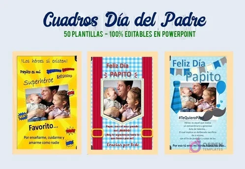Mega Kit Imprimible Día del Padre: 50 Cuadros PPT Editables