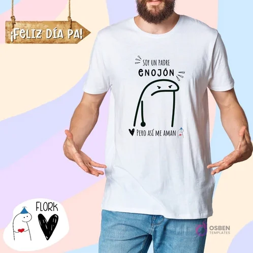 Pack Plantillas Sublimación Flork Día del Padre | 10 Diseños PNG para Poleras Papá