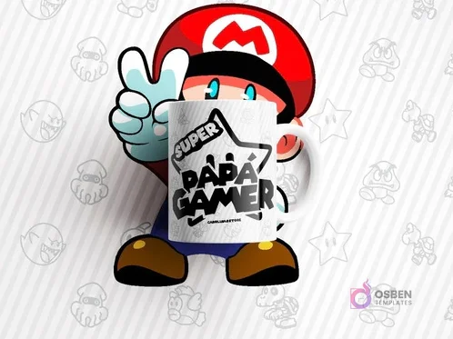 30 Plantillas Sublimación Tazas Día del Padre Gamer | Diseños Digitales JPG + Mockups