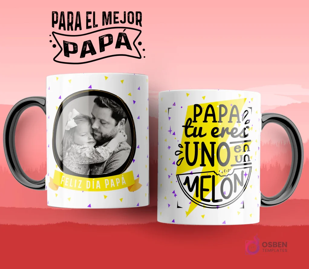 Pack 10 Plantillas para Tazas Día del Padre | Sublimación PSD & JPG Premium