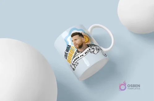 Plantillas Sublimación Tazas Messi 'Que Miras Bobo' Vol.2 | Diseños JPG + Mockup